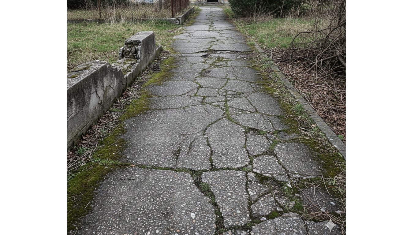 Old worn driveway